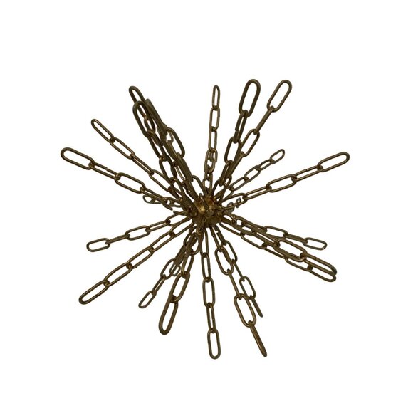 Brass Chain Sculpture Art Decor 13.5 x 12" Home Decor Modern Eclectic 7980 - Picture 1 of 4